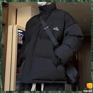 Korean Down Jacket Down Jacket Thickened Soft Mountain Down Winter Jacket Men's Cotton Jacket Stand-Up Collar Loose Jacket Cotton Jacket Black Bread Jacket Couple Jacket Cotton Jacket