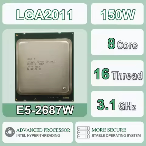 Intel Xeon E5-2687W 3.1GHz 8 Cores 16 Threads 20M 150W DDR3 1600MHz E5 2687W Computer CPU Processor 