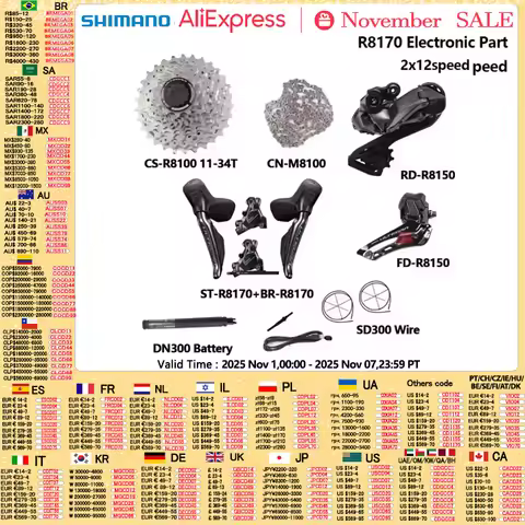 Shimano ULTEGRA R8170 Di2 Electronic Part 2x12S R8150 Front/Rear Derailleur Cassette Hydraulic Disc 