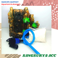 Tebing air terjun pasir sudut aquarium aquascape full set 25cm