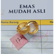 2 gram genuine gold earrings, 875 grade, crab model letterADA