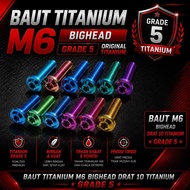 Titanium Bolt BIG Head m6 / (10 Thread) Grade 5 Titanium Material Ti-6Al-4V