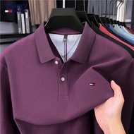 Áo Thun Polo Tommy Hilfiger Nam Tay Dài Cotton Nguyên Chất Cổ Polo Thường Ngày Thời Trang Công Sở Mù