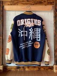 Varsity Jacket Leather Vintage Baseball Memphis Motif Fullprint