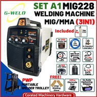 GWELD MIG228 160Amp (3IN1) MIG (Gas) , MIG (Gasless) , MMA Welding Machine (6 MONTHS WARRANTY) *FREE