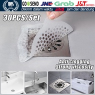 Stiker Saringan Rambut Kamar Mandi Bak Wastafel Air Serbaguna Sticker Penutup Lubang Disposable 30Pc