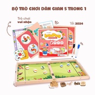 5in1 chess set, including folk games for children onCNY. Checkers, mandarin umbrellas, tiger fish cr