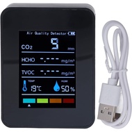CO2 Carbon Dioxide Detector LCD Display TVOC HCHO Temperature Humidity Air Quality Monitor for Home 