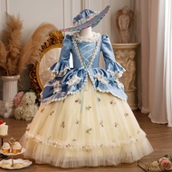 Children's Holiday Celebrations Historical Period Dress Kids Drama Stage Costume Girls Party Flower 