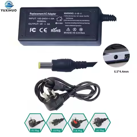 12V 3A 2A 36W 6.5*4.4mm AC Power Laptop Battery Charger for LG LCD Monitor W1943S E1948S LCAP07F E22
