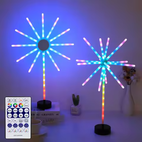 64/79LED Smart LED Lights, Fireworks Table Lamp APP and Remote Control, RGB Night Light, for Party G