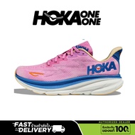 Hoka one one Clifton 9 women's sneakers breathable and cushioned sports running shoes Pink blue【Hoka