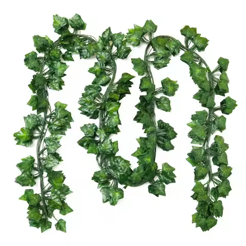 Artificial Green Leaf Creeper Leaf Vine Ivy Fake Green Leaf Vine Artificial Plant Home Accessories W