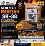 Semen Mortar SK-38 titik lebur mencapai 1850°c Eceran per 5 Kg Semen khusus untuk pemasangan bata