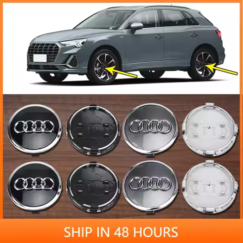 4pcs Black Gray 61mm For Audi A3 A4 A5 A6 A7 A8 S4 S6 Accessories Car Styling Wheel Center Cap Emble