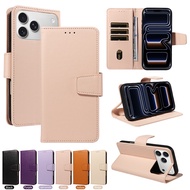 For iPhone 15 16 17 Pro Max Case Candy Solid Color Flip Cover for iPhone 17E 16E 15 Pro 16 Plus 17 A