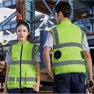 Summer Cooling Rechargeable Fan Clothing Reflective Vest Men Women Outdoor Air Conditioning Clothing