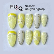 Nailbox Fu2Q – Fresh Yellow Lemon Design Fake Nails