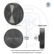 LUGGAGE WHEELS, DOUBLE 5.5CM PREMIUM BLACK