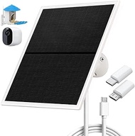 Solar Panel Charger for Outdoor Security Cameras -10W, DC 5V Compatible with Micro USB & Type-C Rech
