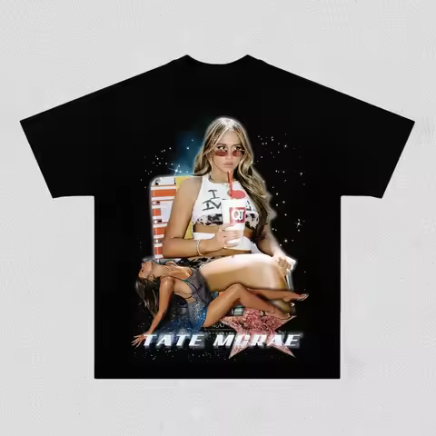 Tate McRae Album Cover Poster Print T-shirts Men Women Cotton Summer Harajuku Y2k Short Sleeve O-nec