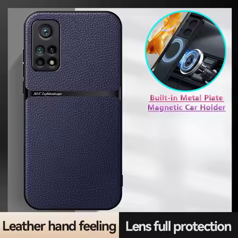 For Xiaomi Mi 10T 10 T Pro 5G Case Leather With Metal Plate Phone Case For Mi 10T Pro Mi10T Pro Car 