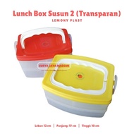 Lemony Plast 5002 Transparent 2-Stack Lunch Box