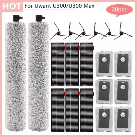 Replaceable Roller Cloth Side Brush Dust Bag Hepa Filter Accessories For Uwant U300 Max Sweeping Rob