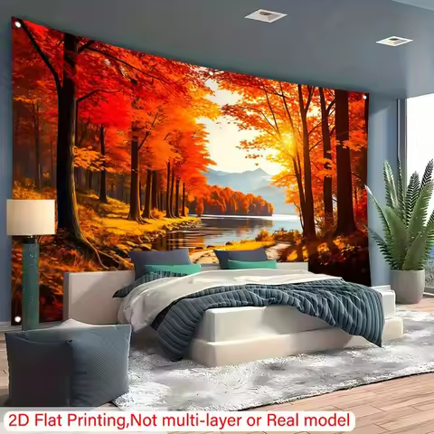 【2D Flat Banners】 1PC Extra-large Background Cloth - Autumn Maple Leaves - Theme Elements