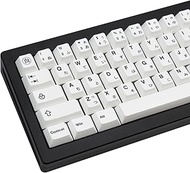 TIMSEKER White Japanese Keycaps Set, Minimalist Keycaps 125 Keys Full Set of Mechanical Keyboard Keycaps, PBT Cherry Profile Keycaps, Black and White Keycaps 60 Percent for Japanese Keyboard