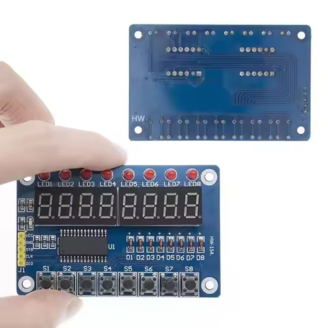 TM1638 LED Display 8-Bit Digital Tube Module AYR 7 Segment 8 Bits 0.36Inch RED TM1638 KEY LED Displa