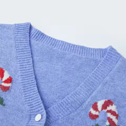 Women's Christmas Knit Vest Print Button Down Sleeveless Cardigan Sweater Vest