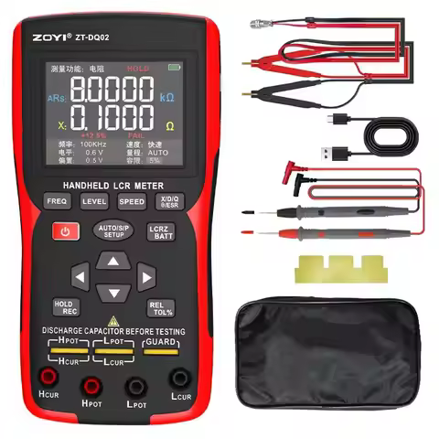 DQ01/DQ02 2-IN-1 High Precision Handheld LCR Meter Digital Bridge Battery Internal Resistance Tester