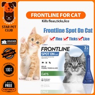 Frontline Spot On for Cats Over 8 Weeks and Over 1kg to Kill Ticks Fleas and Lice 3Tubes