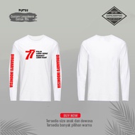 77 indonesia T-shirt, 77th August Independence Day T-shirt, jumbo length - 6th, White