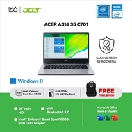 Laptop Acer Aspire 3 A314-35-C701 - Silver [Celeron N5100-8GB-SSD 512GB] - Garansi Resmi