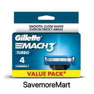 Gillette March 3 Turbo Shave Razor Blade Cartridges 4-Pack