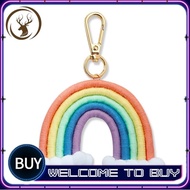 Macrame Rainbow Keyring, Handwoven Keychain, for Car Handbag Purse, A=sitxvy=