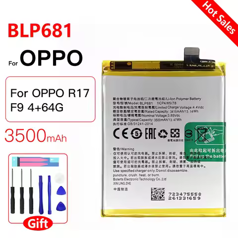 Genuine BLP681 Replacement Battery For OPPO BLP-681 Mobile Phone R17 F9 4+64G 3500mAh rechargeabel b