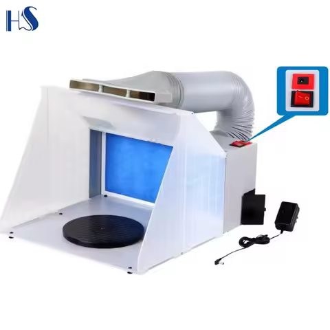 HS-E420DCK Portable Airbrush Spray Booth Set Foldable Paint Spray Extractor Exhaust Filter For Model