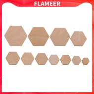 [FlameerMY] 00/200 Pieces Hexagon Shapes MDF Cutouts Wood Wooden Embellishments Shapes for DIY Craft