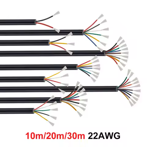 5/10/20M UL2464 Sheathed Wire Cable 22 AWG Tinned Copper Signal Cable 2 3 4 5 6 7 8 9 10 Cores Flexi