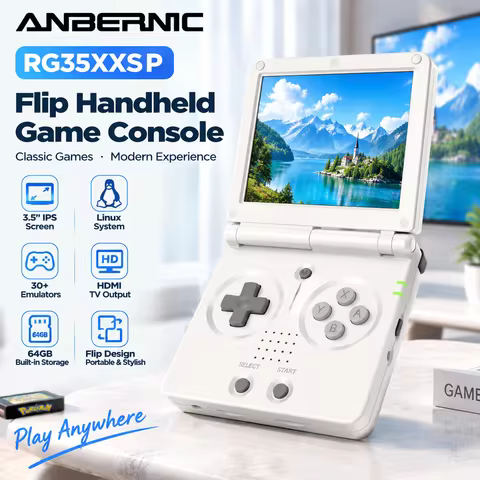 Anbernic RG35XXSP Retro Handheld Game Console 3.5" IPS Flip Screen Linux System 64GB Portable Video 