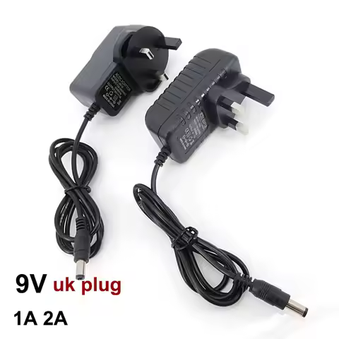 AC to DC 9V 1A 2A UK 3 pin power supply adapter Supply adaptor 9 volt 1000ma 5.5*2.5MM for LED route