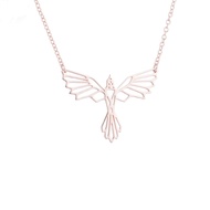 AOCHEE Origami Necklace Phoenix Necklace Pendant Phoenix Bird Necklace for Women