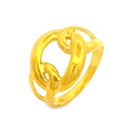 Top Cash Jewellery 916 Gold Big Width Overlapping Ring