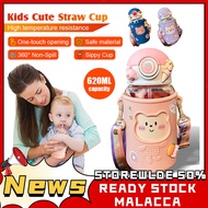 600ML Disney Kids Drinking Bottle Cartoon Children Plastic Straw Cup Portable Water Bottle Leakproof| Mama House'