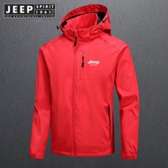 JEEP SPIRIT 1941 ESTD Fall Mens Long Sleeve Windbreaker Jacket Outdoor Sports Hiking Zipper Waterpro