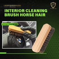 【CP CAR Detailer】Car Seat Interior Cleaning Brush 100% HORSE HAIR Wooden Handle Soft Hair Horse Brus