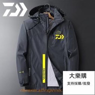 Daiwa 2023 釣魚外套男士防水連帽透氣外套冬季外套風衣旅遊騎行雨衣服裝
